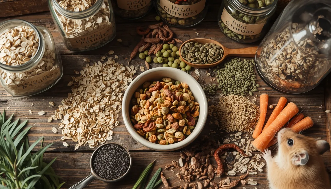 Grain and vegetable mix for hamsters